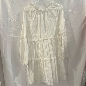 White eyelet long sleeve dress